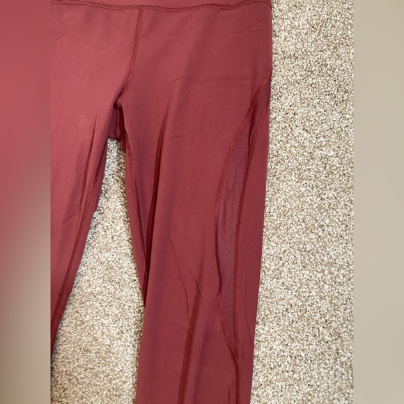 ATHLETA Aura Heel Tight Leggings Yoga Mesh Medium Brick Red - Picture 4 of 10